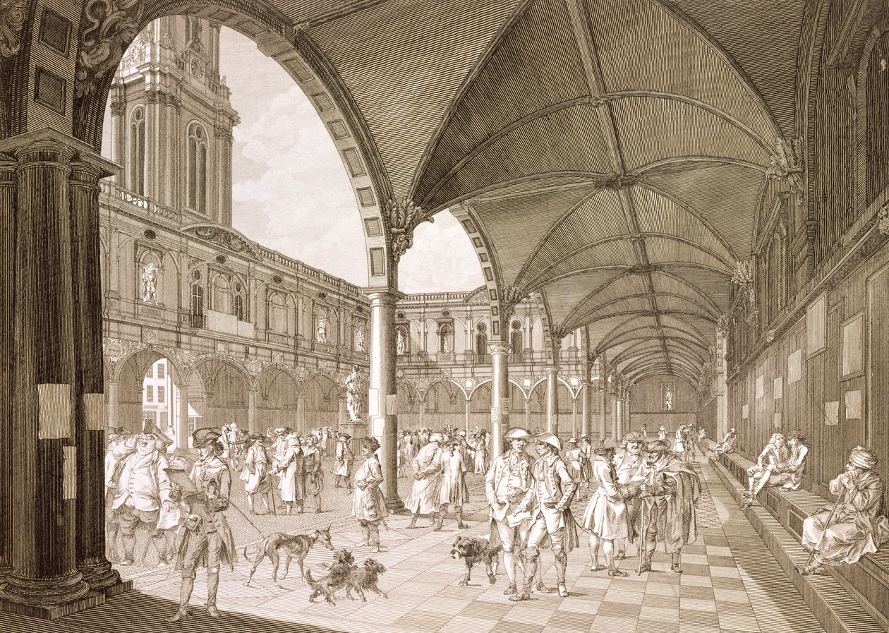 Interior of the Royal Exchange, London, 1788 by Francesco Bartolozzi