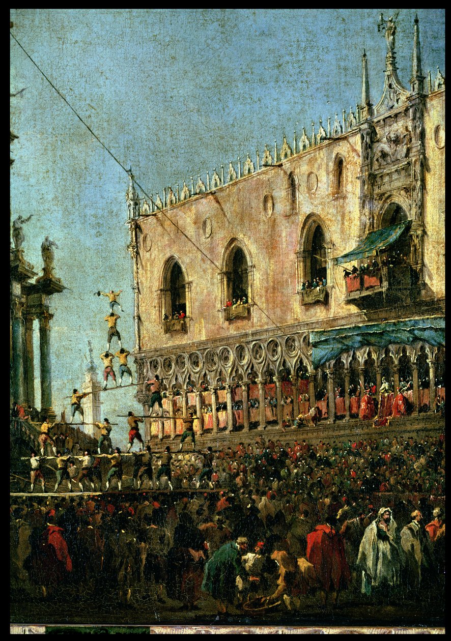 The Doge in the Shrove Tuesday Festival on the Piazzetta, Venice (detail) by Francesco Guardi