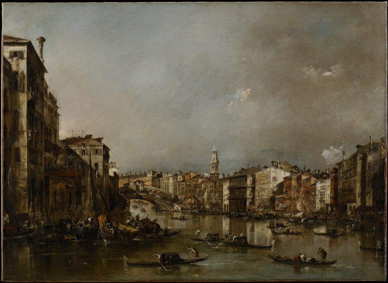 View up the Grand Canal Toward the Rialto, c.1785 by Francesco Guardi