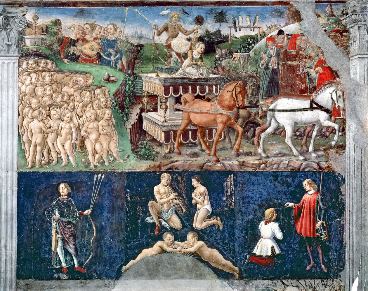 The Month of May: Triumph of Apollo and the Zodiac by Francesco del Cossa