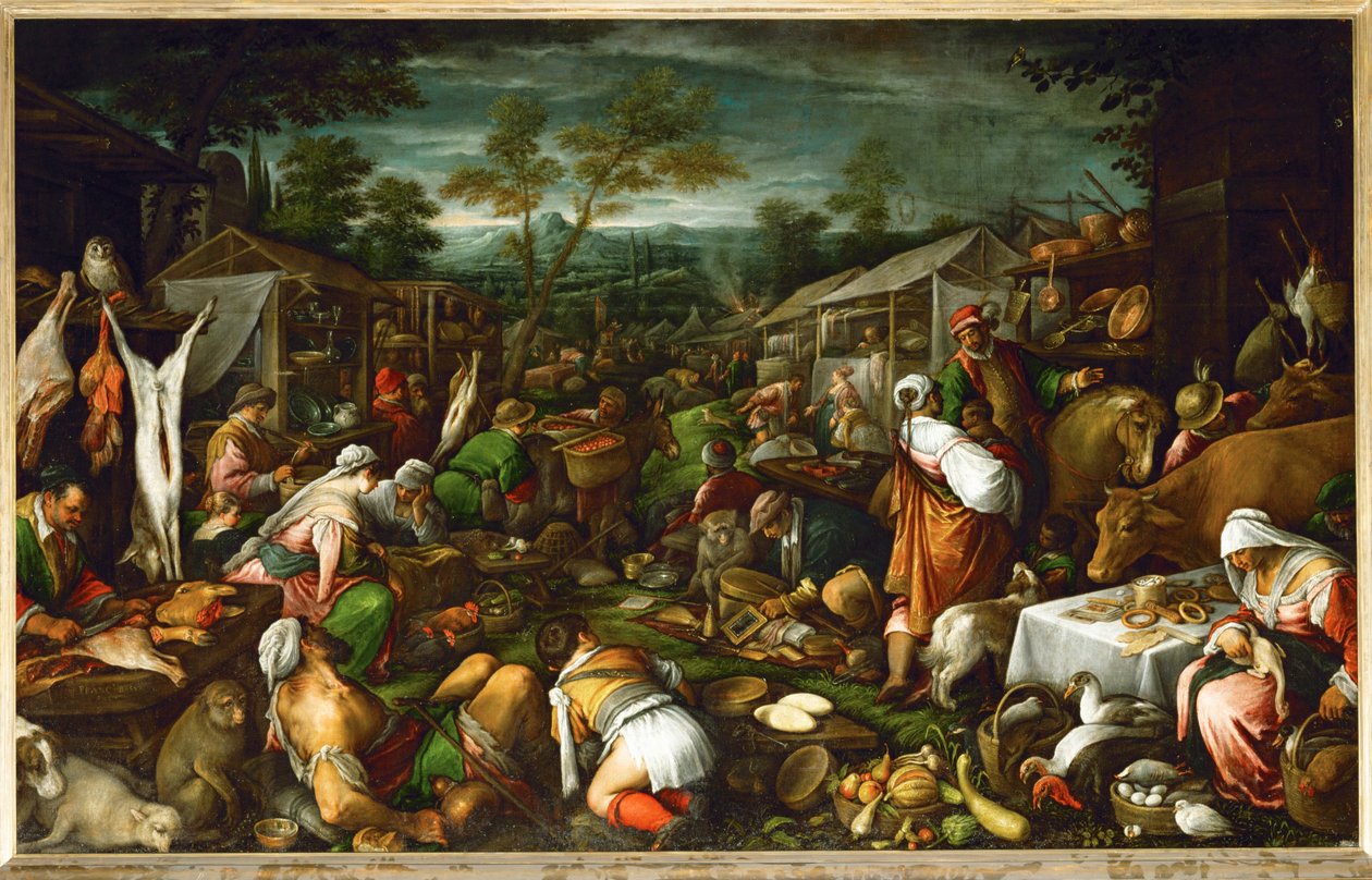 Market Scene by Francesco (1549-92) Bassano
