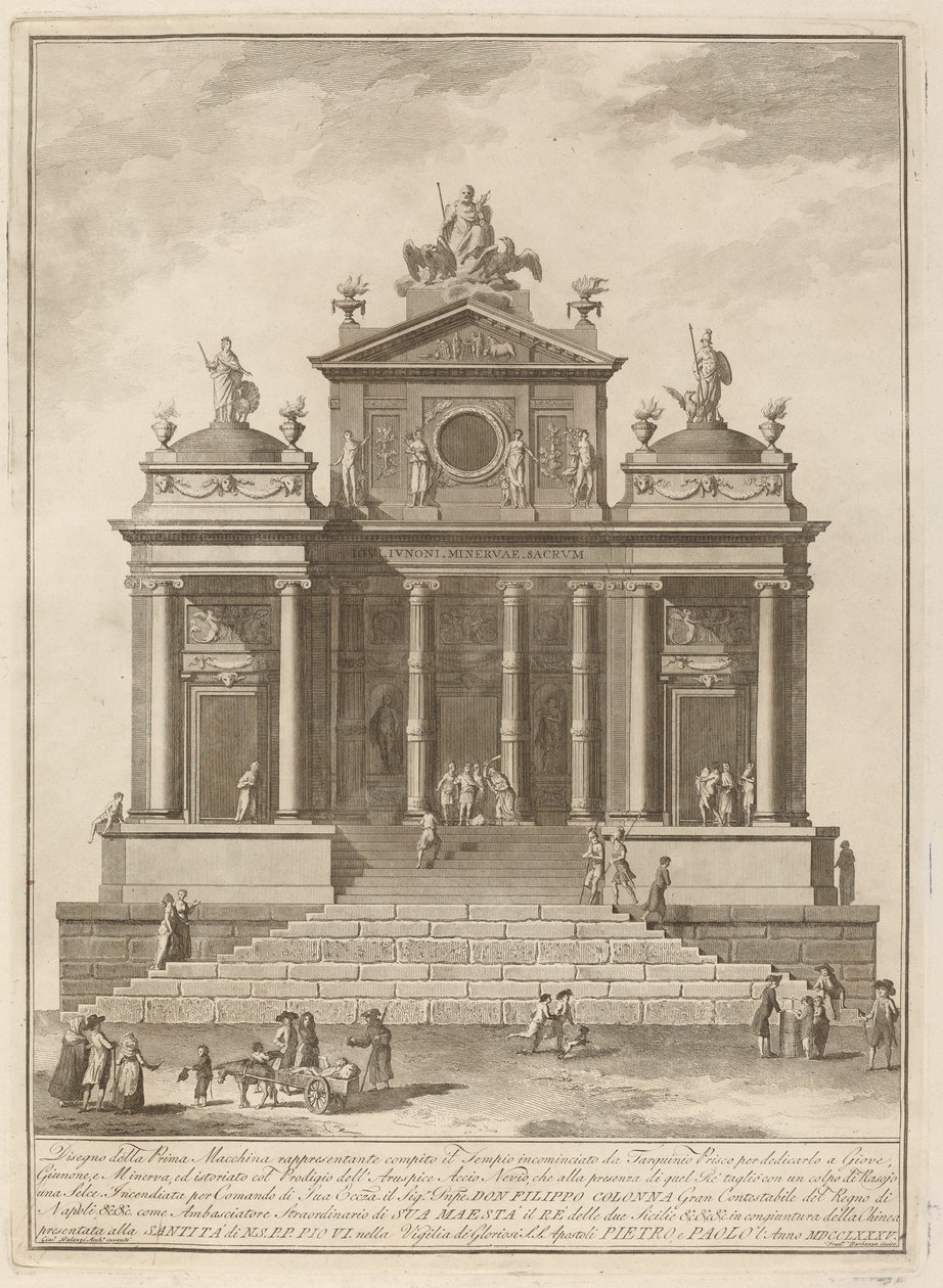 A Temple Dedicated to Jupiter, Juno, and Minerva, for the Chinea Festival by Francesco Barbazza