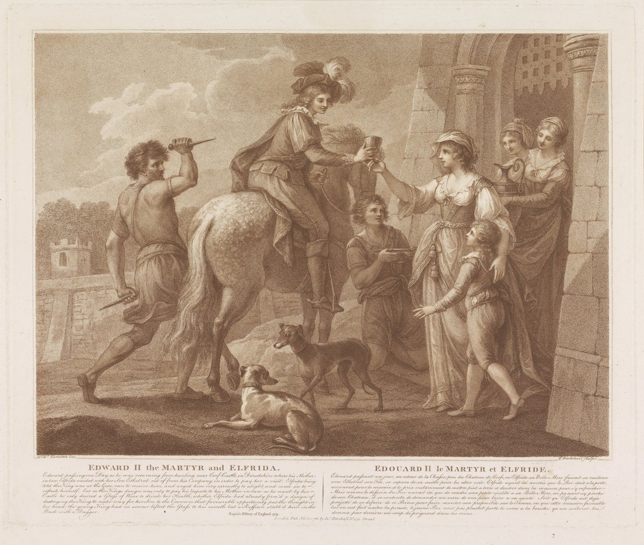 Edward II the Martyr and Elfrida by Francesco Bartolozzi