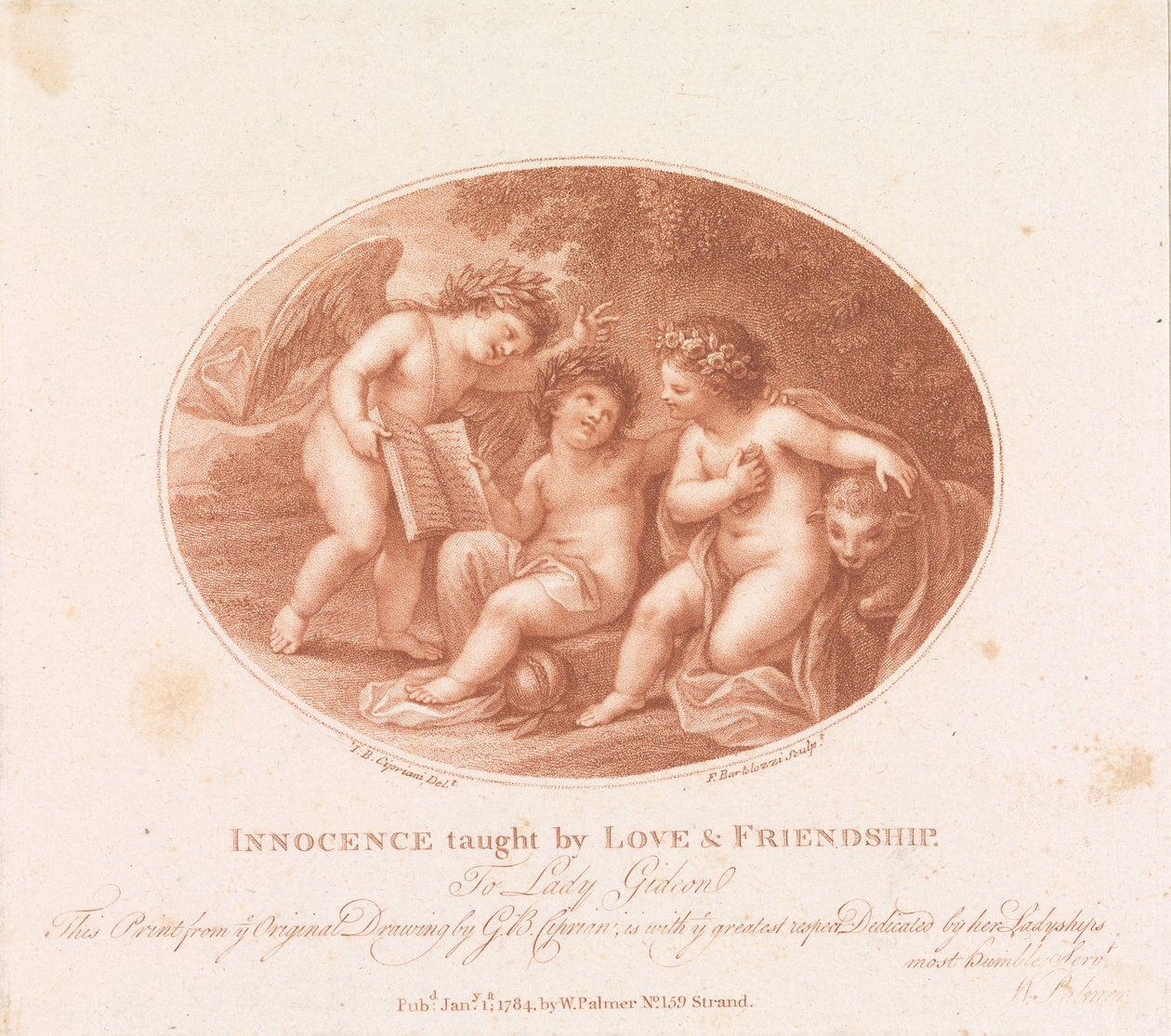 Innocence Taught By Love And Friendship by Francesco Bartolozzi