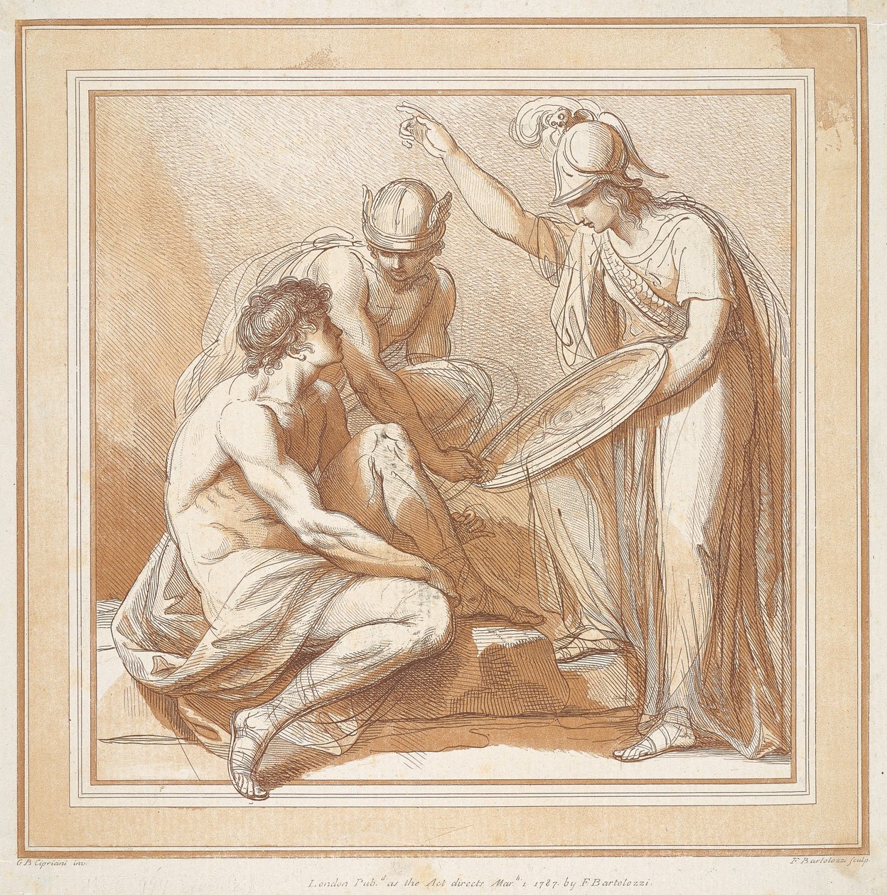 Mercury, Minerva, and Paris by Francesco Bartolozzi