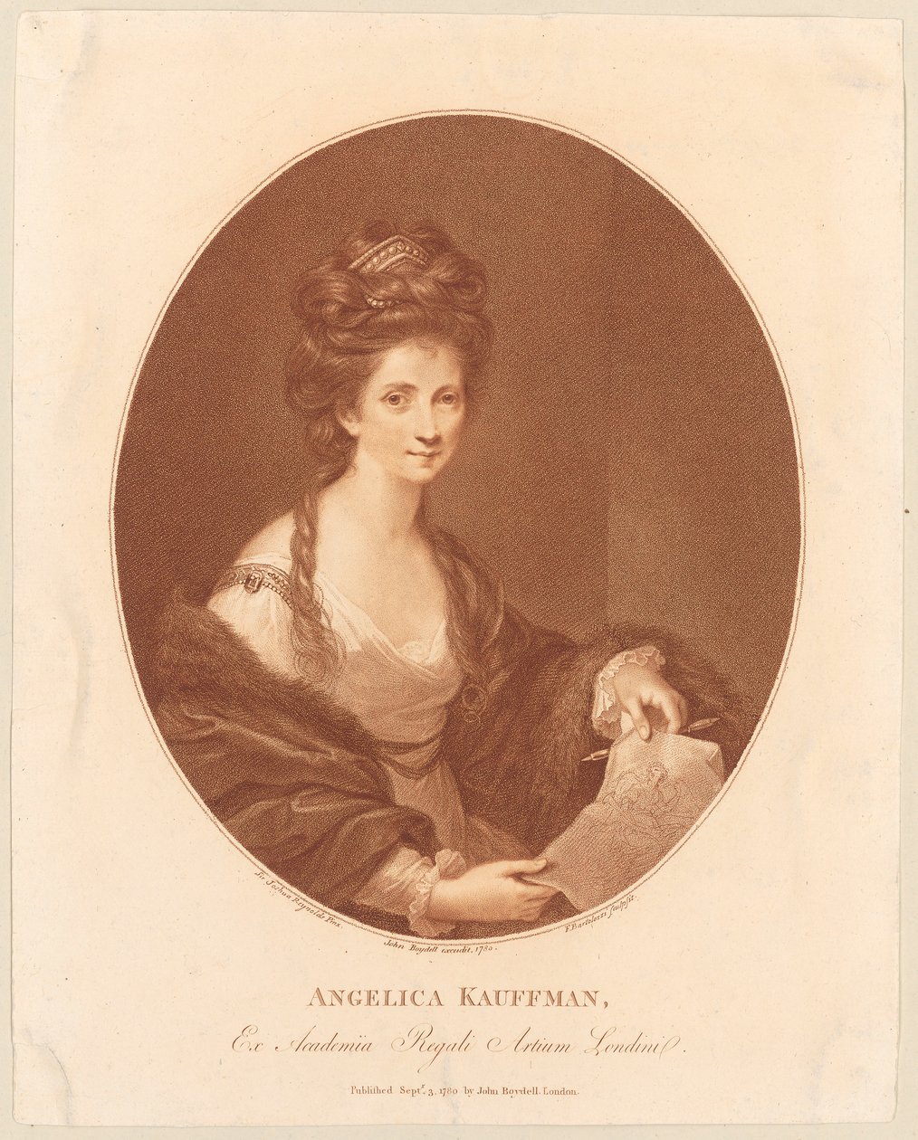 Portrait of Angelika Kauffmann by Francesco Bartolozzi