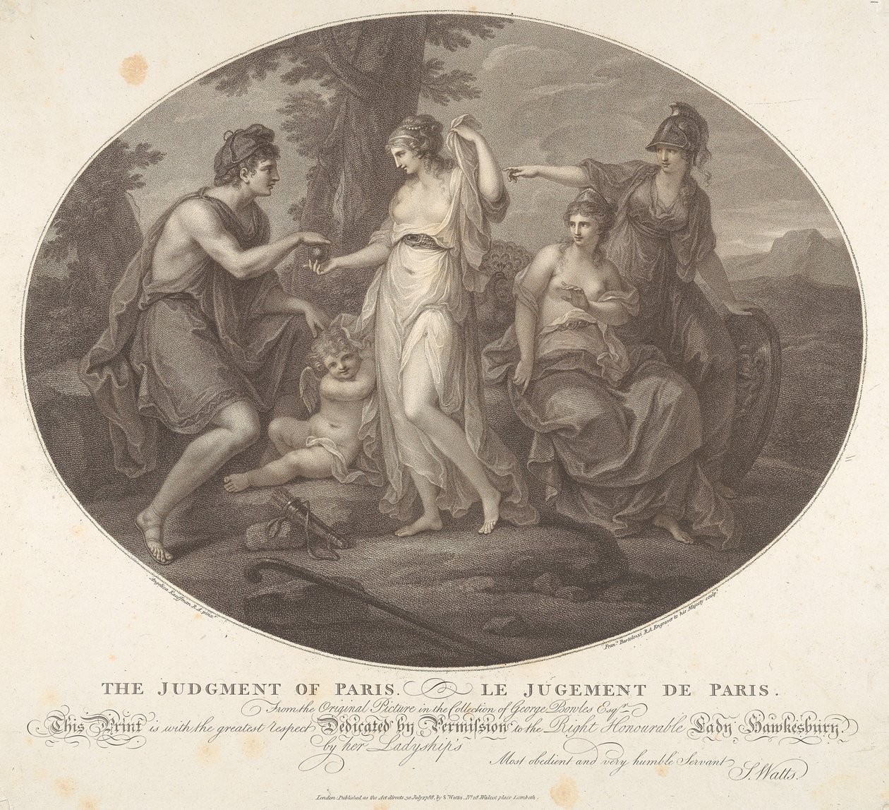 The Judgment of Paris by Francesco Bartolozzi