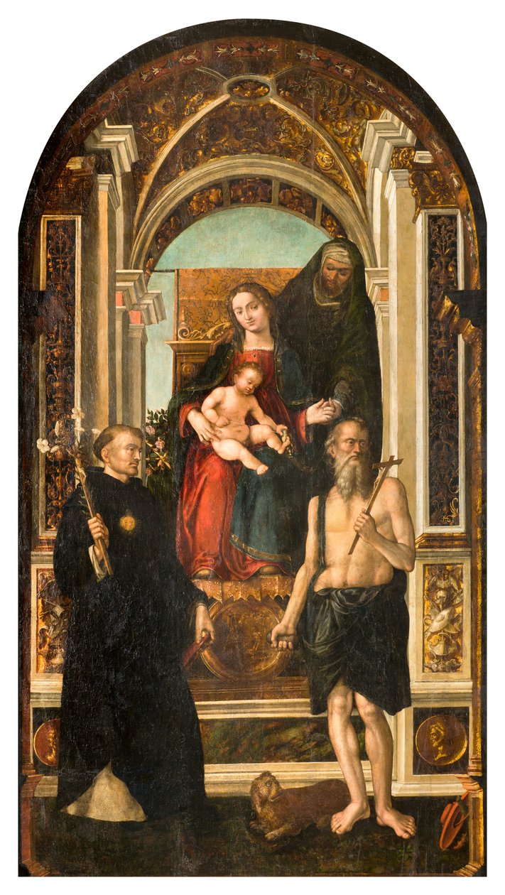 North Transept, Altar of Saint Nicholas, Madonna Enthroned and Child Saint Anne Saints Nicholas of Tolentino and Jerome by Francesco Casella