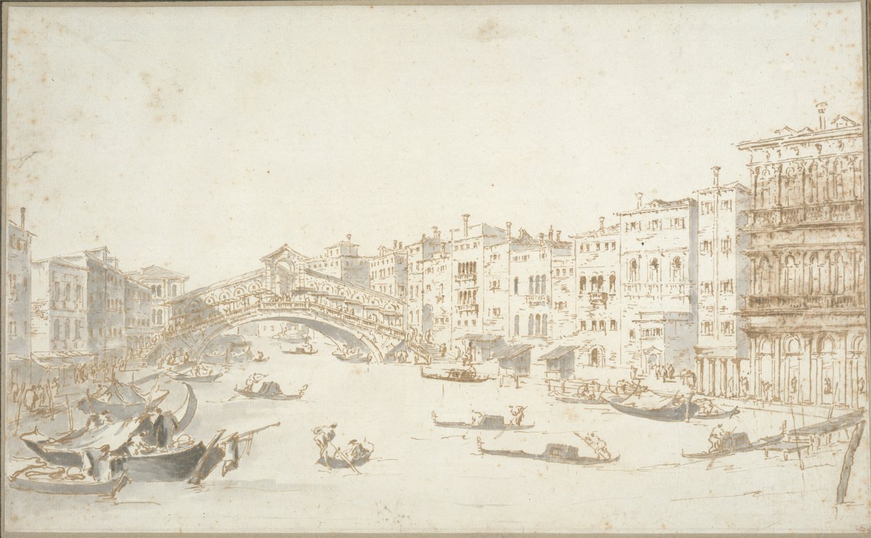 The Rialto Bridge by Francesco Guardi