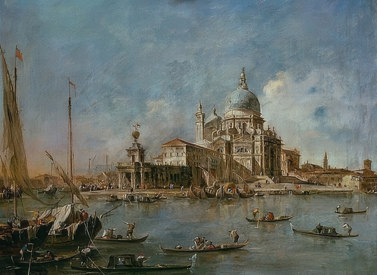 Punta Della Dogana with Santa Maria della Salute by Francesco Guardi