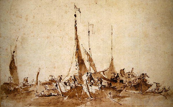 Studies of Fishing Boats by Francesco Guardi