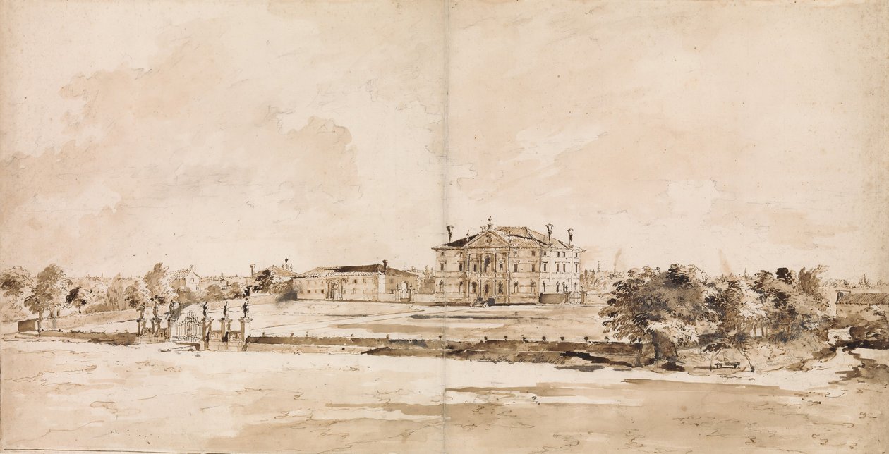 The Villa Loredan, near Treviso by Francesco Guardi