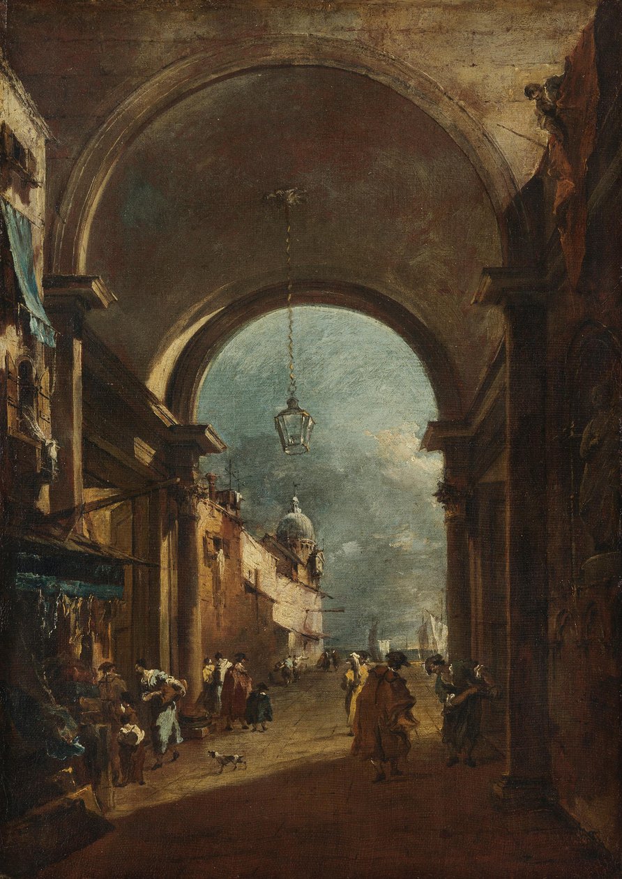 View through a Gateway by Francesco Guardi