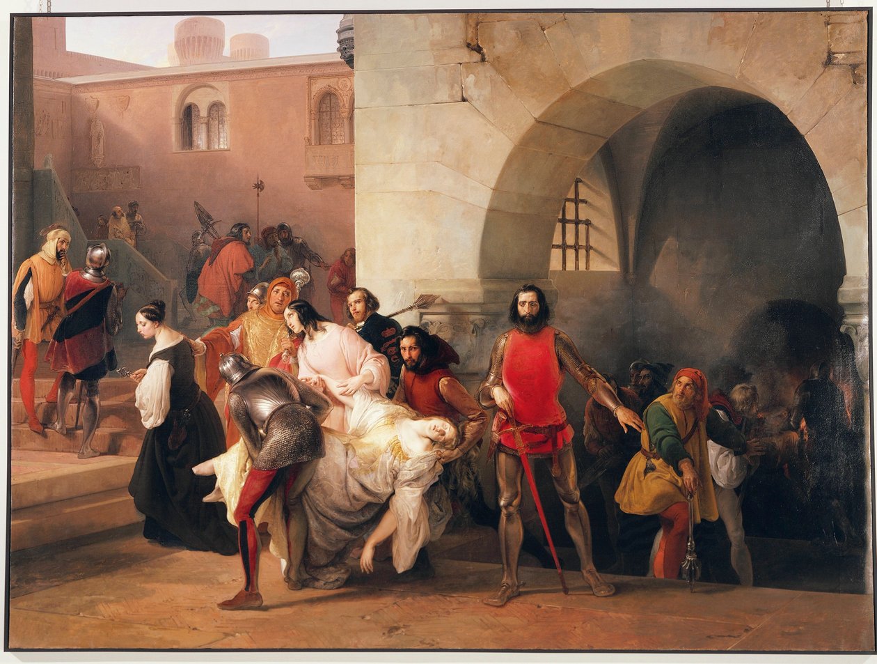 Bice found by Marco Visconti in basement of his castle at Rosate by Francesco Hayez