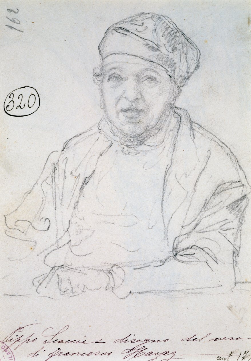 Study for Portrait of his brother in law Pippo Scaccia by Francesco Hayez