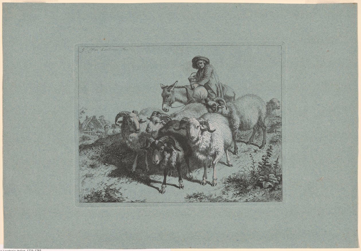 Plate 9, from The Set of 12 Pastorals Scenes by Francesco Londonio