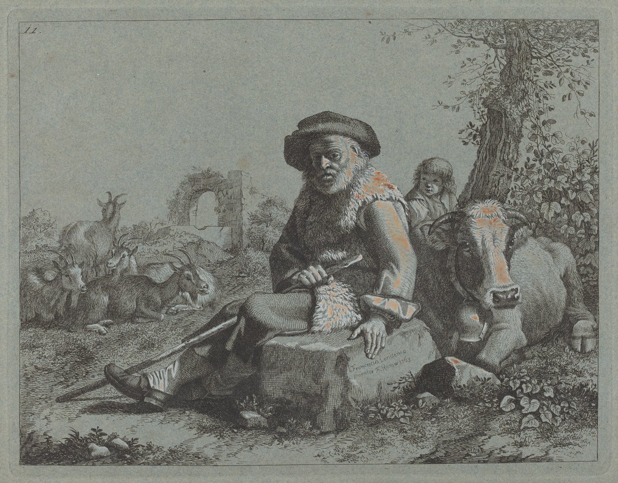 Seated Old Man by Francesco Londonio