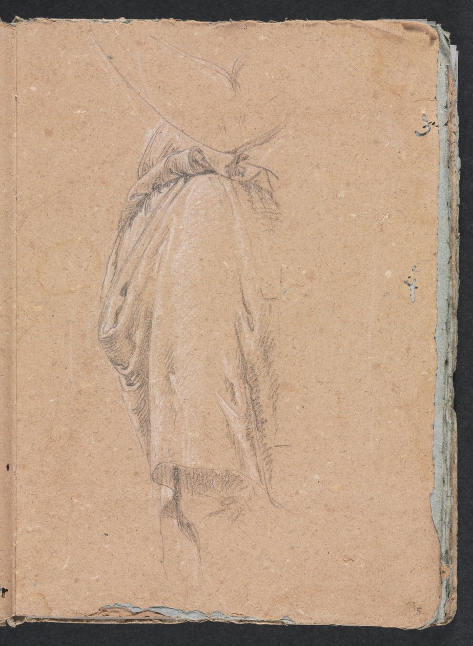 Verona Sketchbook: Drapery Study with Elbow Page 5, 1760 by Francesco Lorenzi