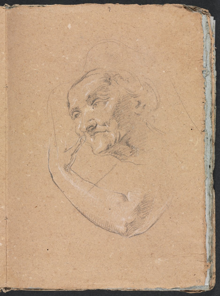 Verona Sketchbook: Head of a Woman with Left Arm Page 13 by Francesco Lorenzi