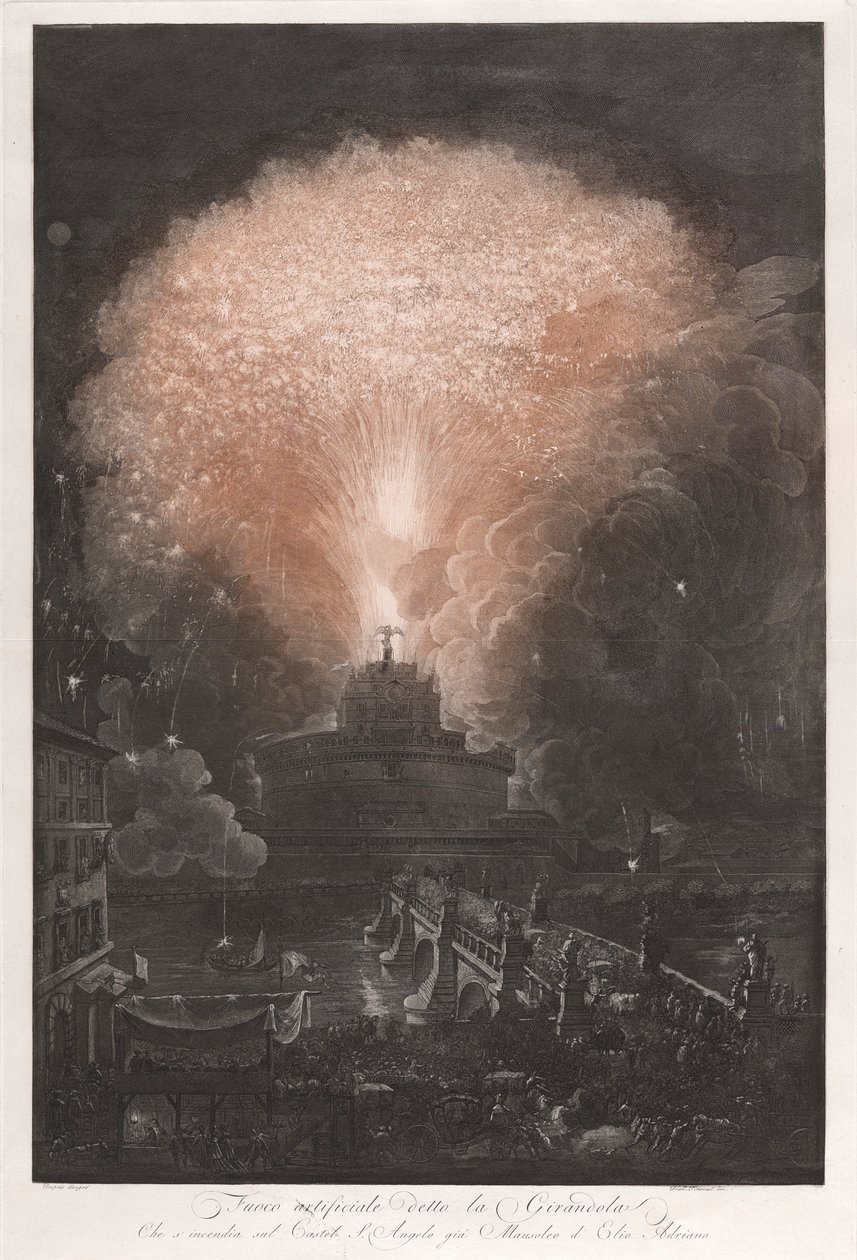 Fireworks Called the Girandola by Francesco Piranesi