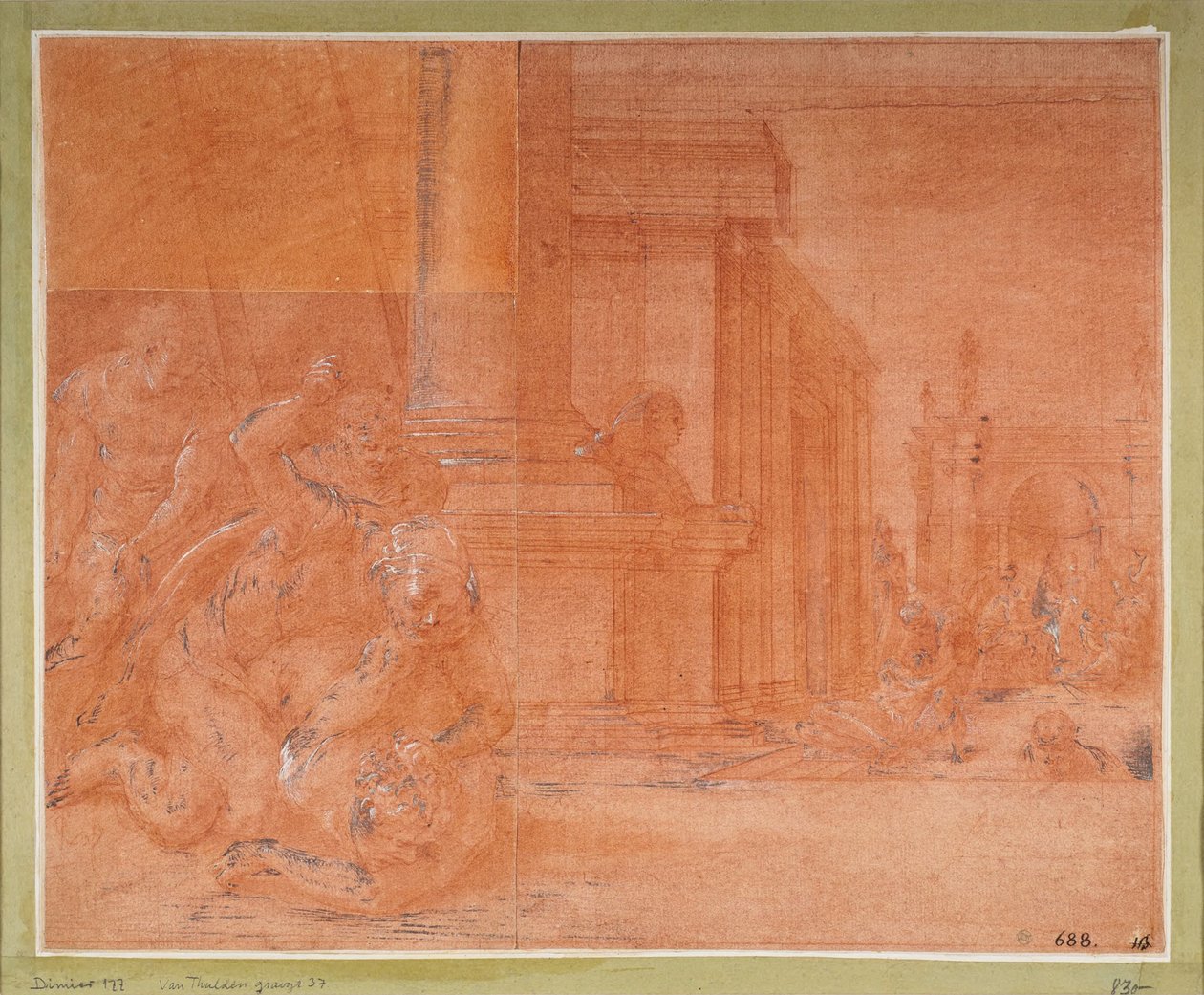 Odysseus Fighting the Beggar Irus by Francesco Primaticcio