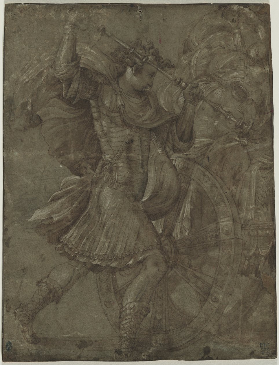 Man in Armor beside a Chariot by Francesco de Rossi Salviati Cecchino
