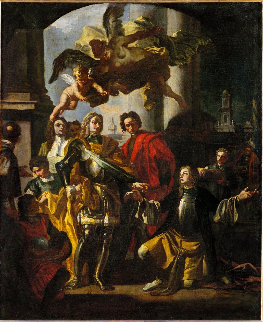 Gundaker Count Althan Presents Emperor Karl VI with the Inventory of the New Gallery of Paintings in the Stallburg by Francesco Solimena