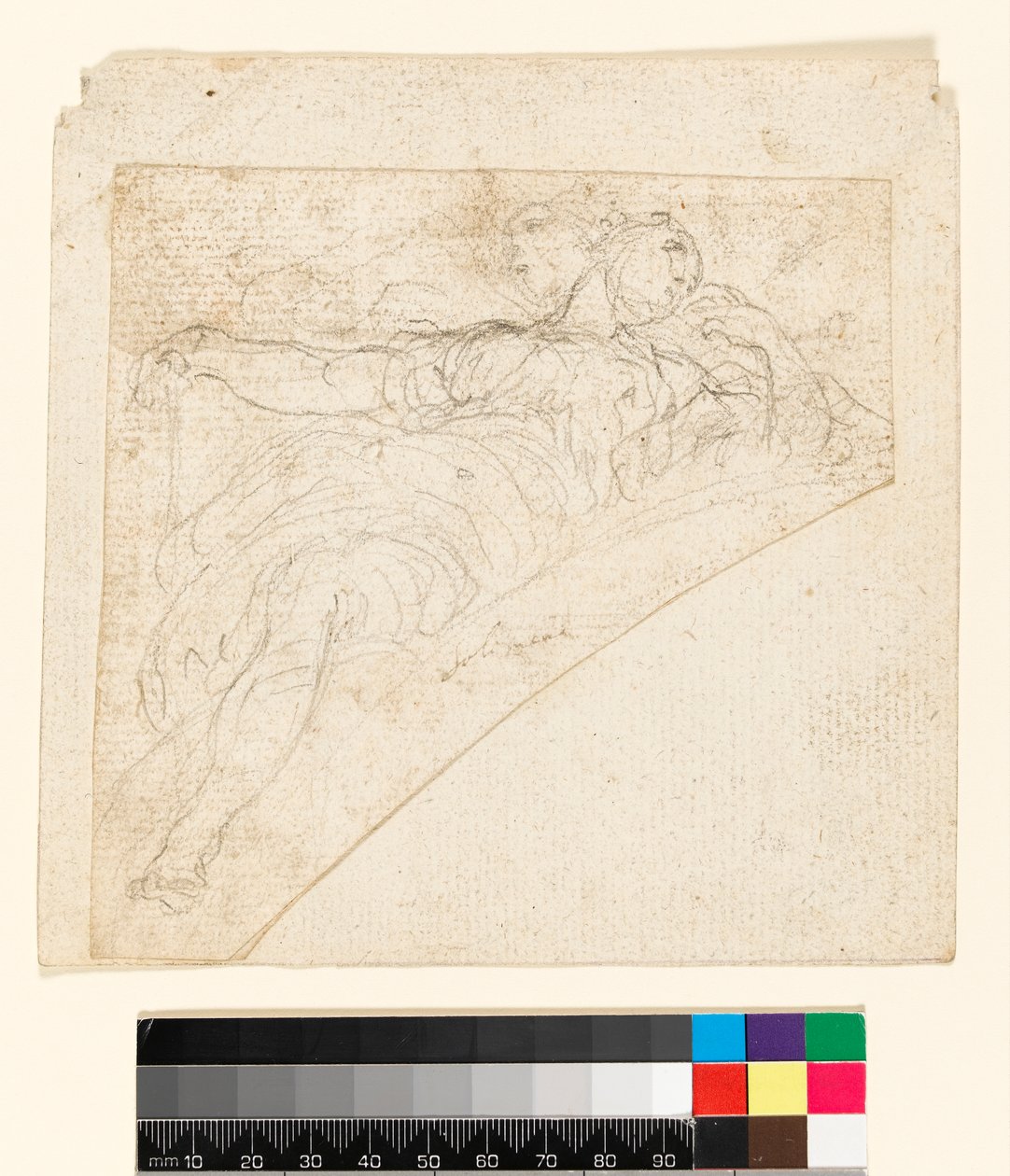 Recto: Study for a Female Figure in a Spandrel. Verso: Drawing on Back of the Paper by Francesco Solimena