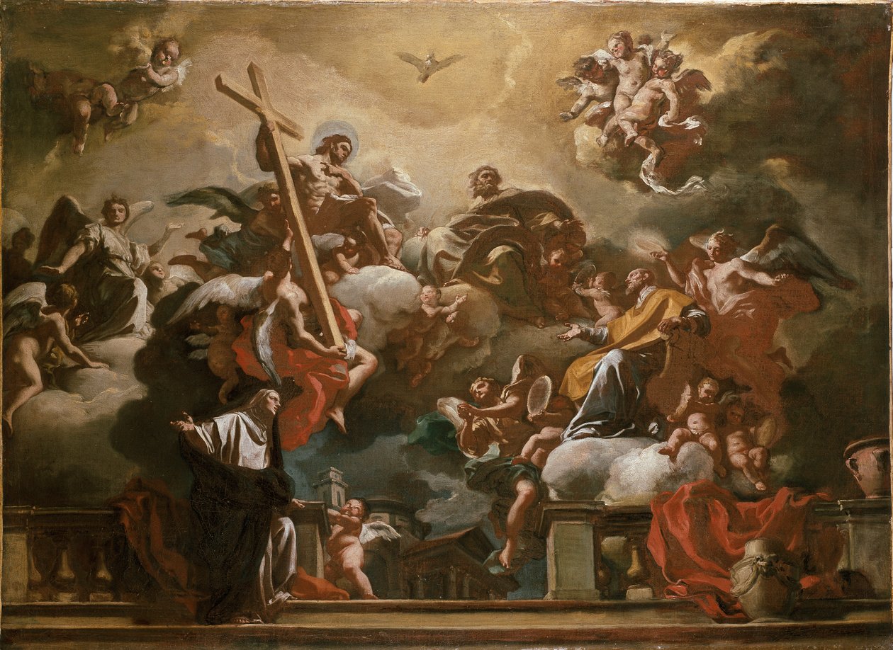 The Holy Trinity with St Philip Neri in Glory, c1727-1730 by Francesco Solimena