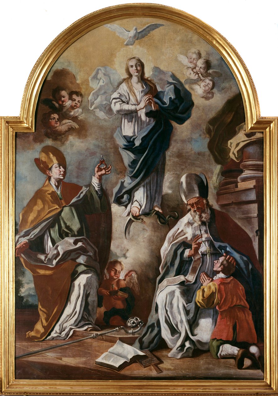 The Dove of the Holy Spirit Appears Above the Virgin with Saints by Francesco Solimena