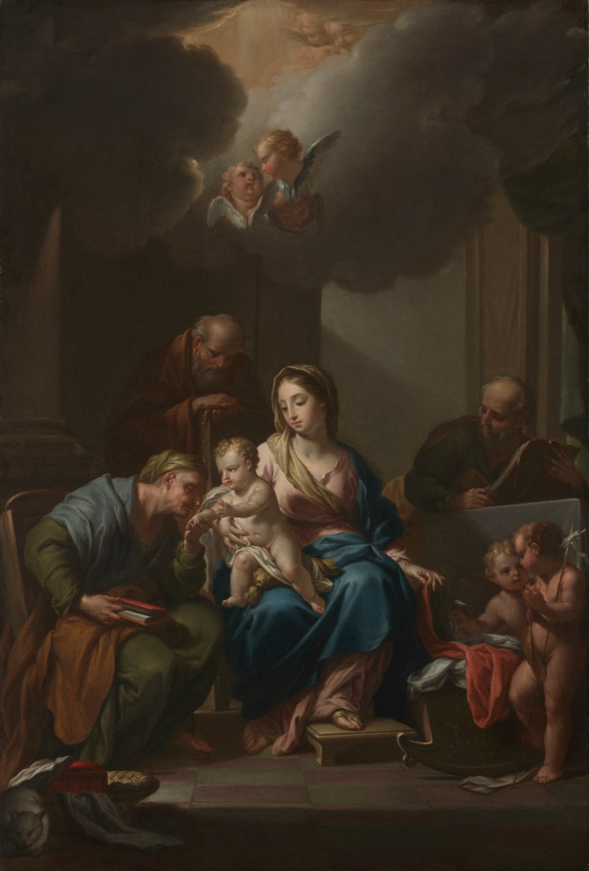 Presentation Sketch for The Holy Family with Saints Anne, Joachim, and John the Baptist by Francesco Trevisani