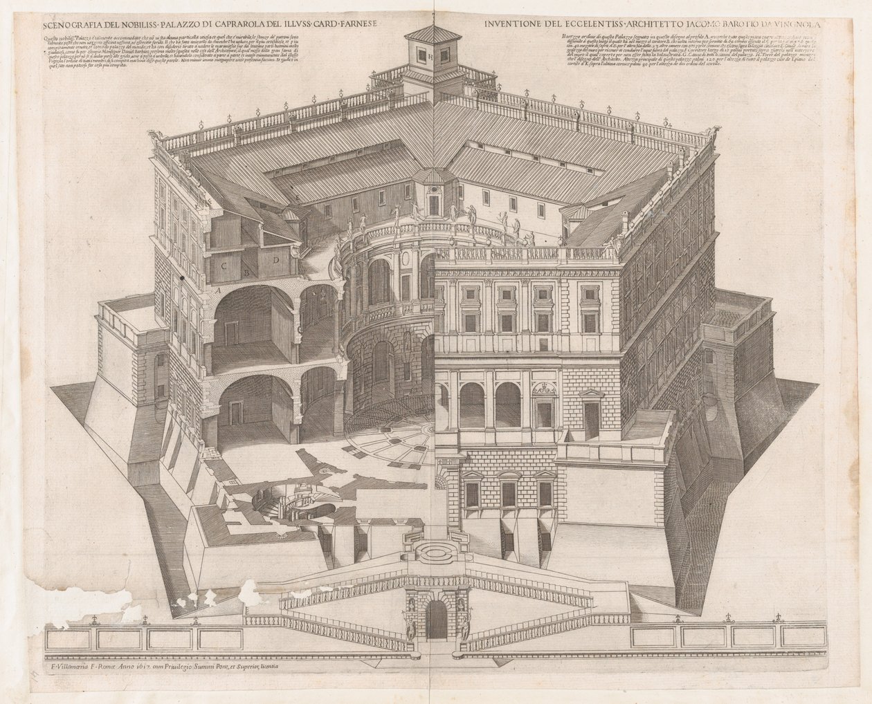 Speculum Romanae Magnificentiae: Farnese Palace by Francesco Villamena