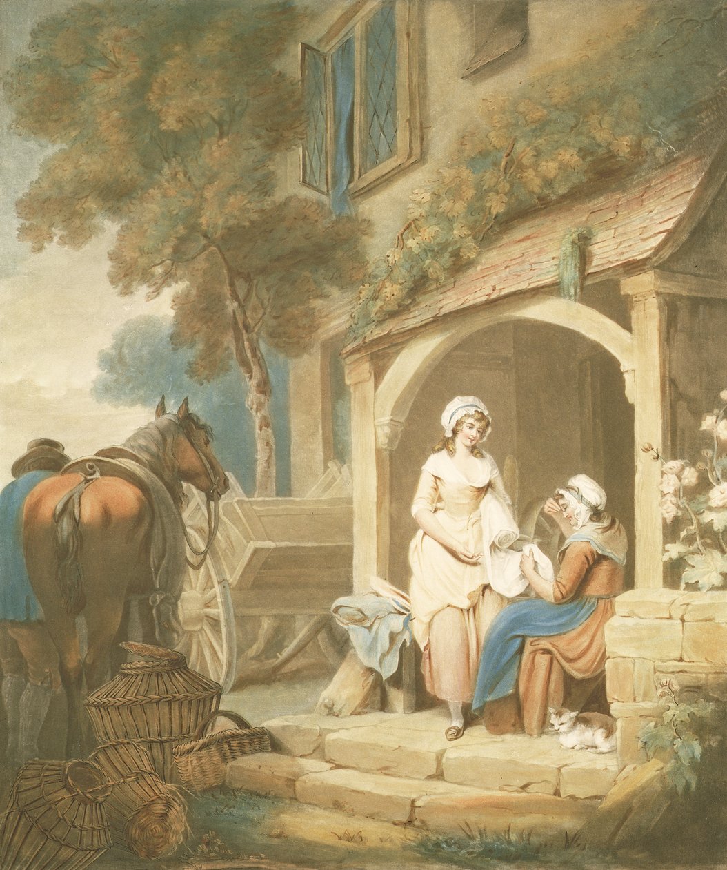 Returned from Market, engraved by W. Annis, pub. by Morgan und Pearce, 1803 by Francis Wheatley