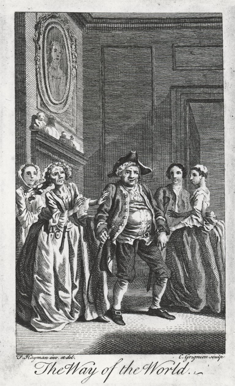Scene from The Way of the World, by William Congreve, Engraving by Charles Grignon from a Drawing by Francis Hayman by Francis (after) Hayman