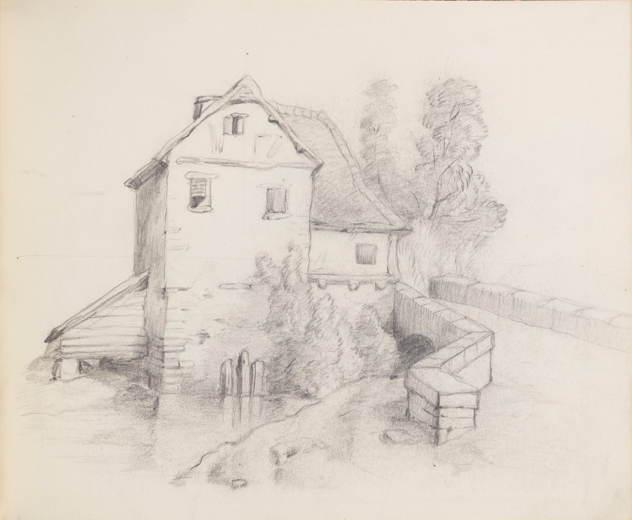 Mill House by a Stream by Francis Augustus Lathrop