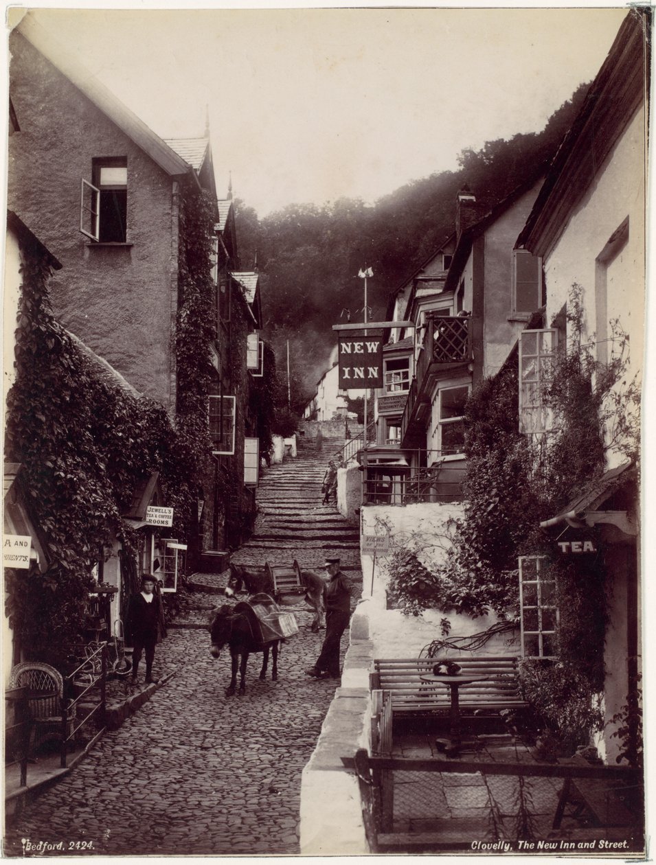 Clovelly, The New Inn and Street by Francis Bedford