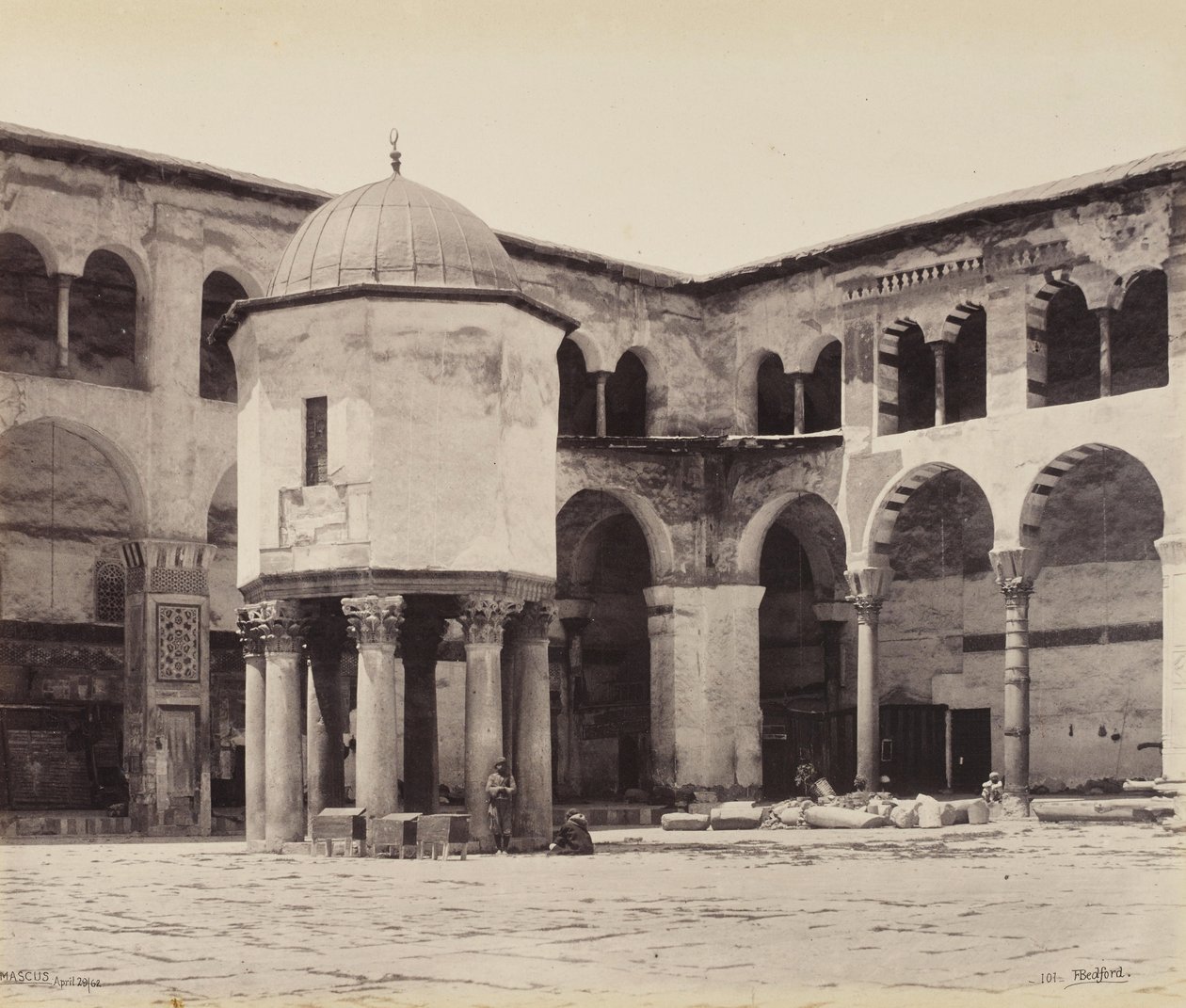 Fountain in the Court of the Great Mosque (Umayyad Mosque), Damascus by Francis Bedford