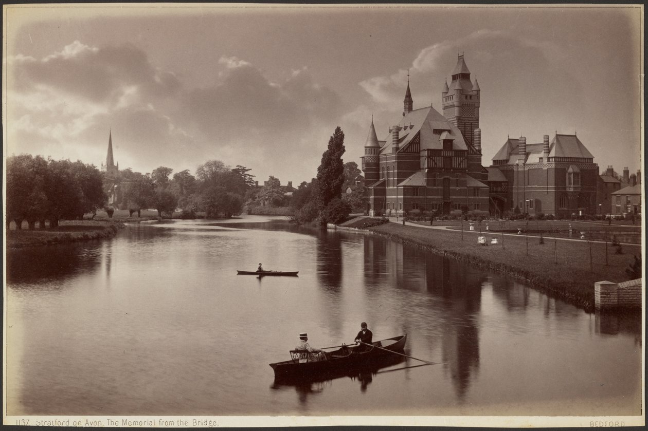 Stratford on Avon. The Memorial from the Bridge by Francis Bedford