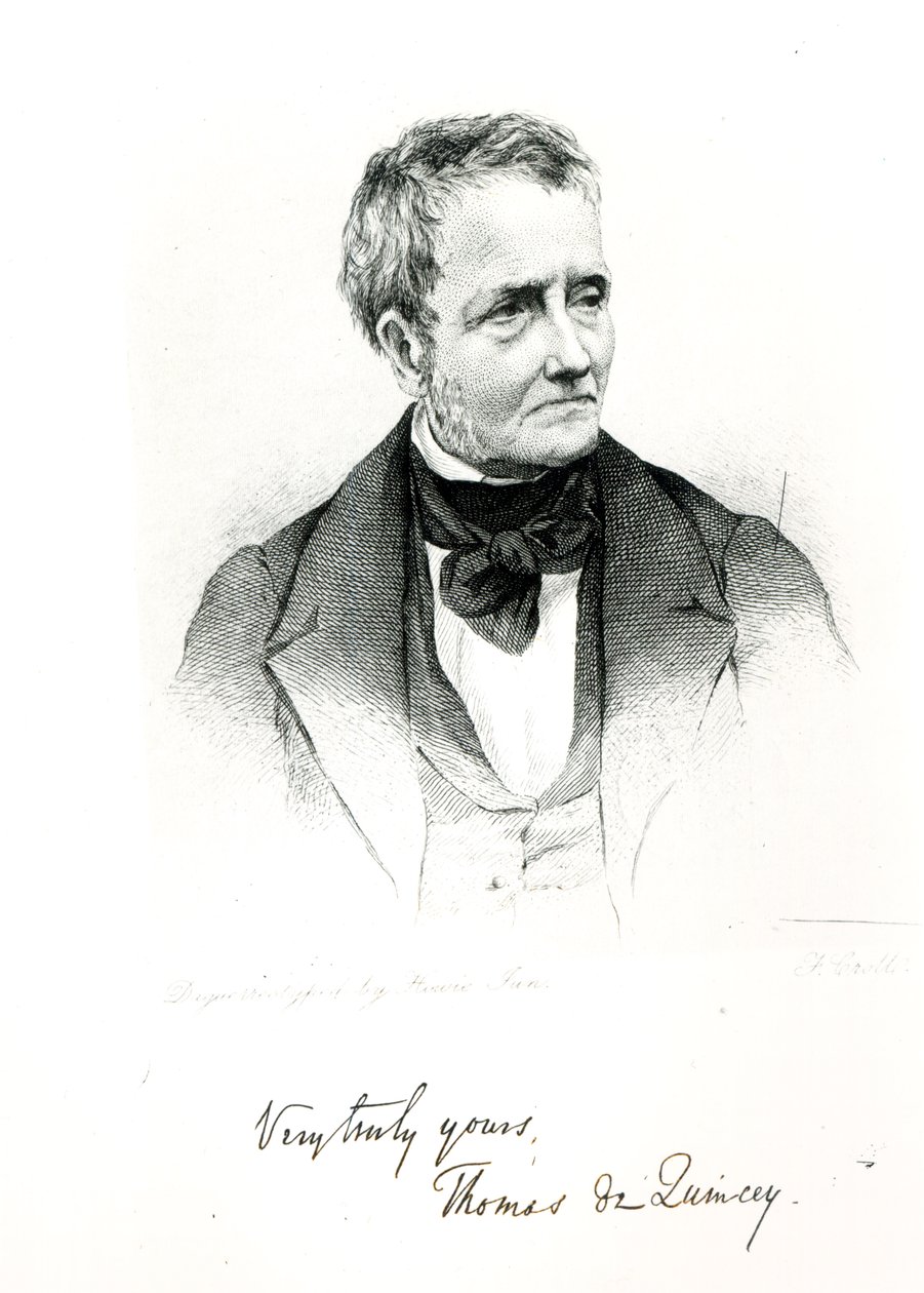 Thomas de Quincey (1785-1859), from a daguerreotype photograph by Howie by Francis Croll