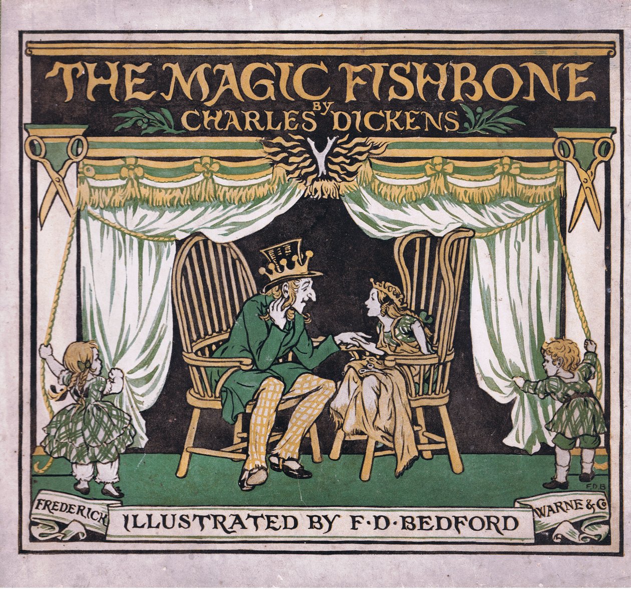 Front cover design, from The Magic Fishbone pub.by Warne & Co, c.1940 by Francis Donkin Bedford