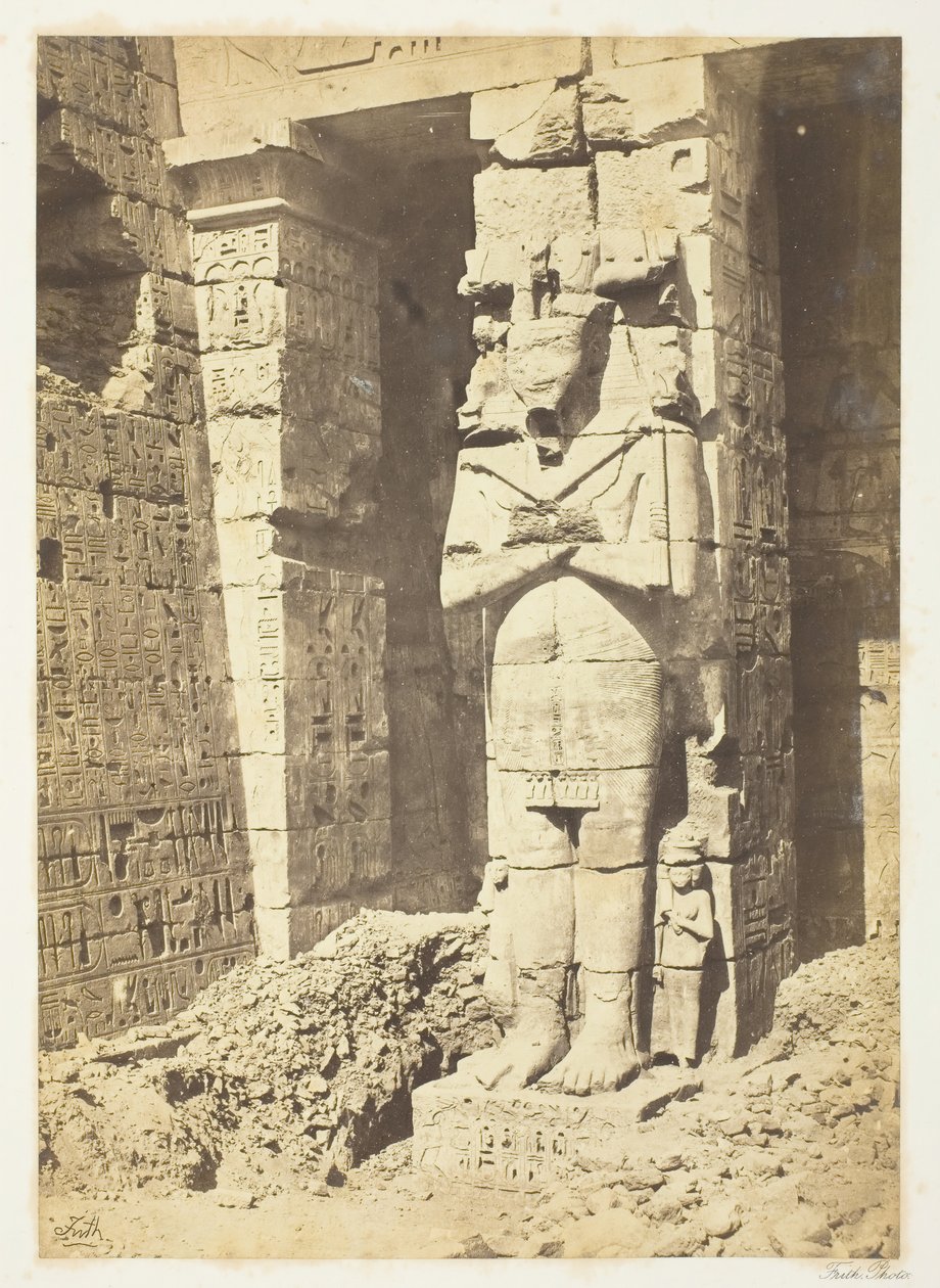 Osiride Pillars at Medinet-Haboo, c. 1857 by Francis Frith