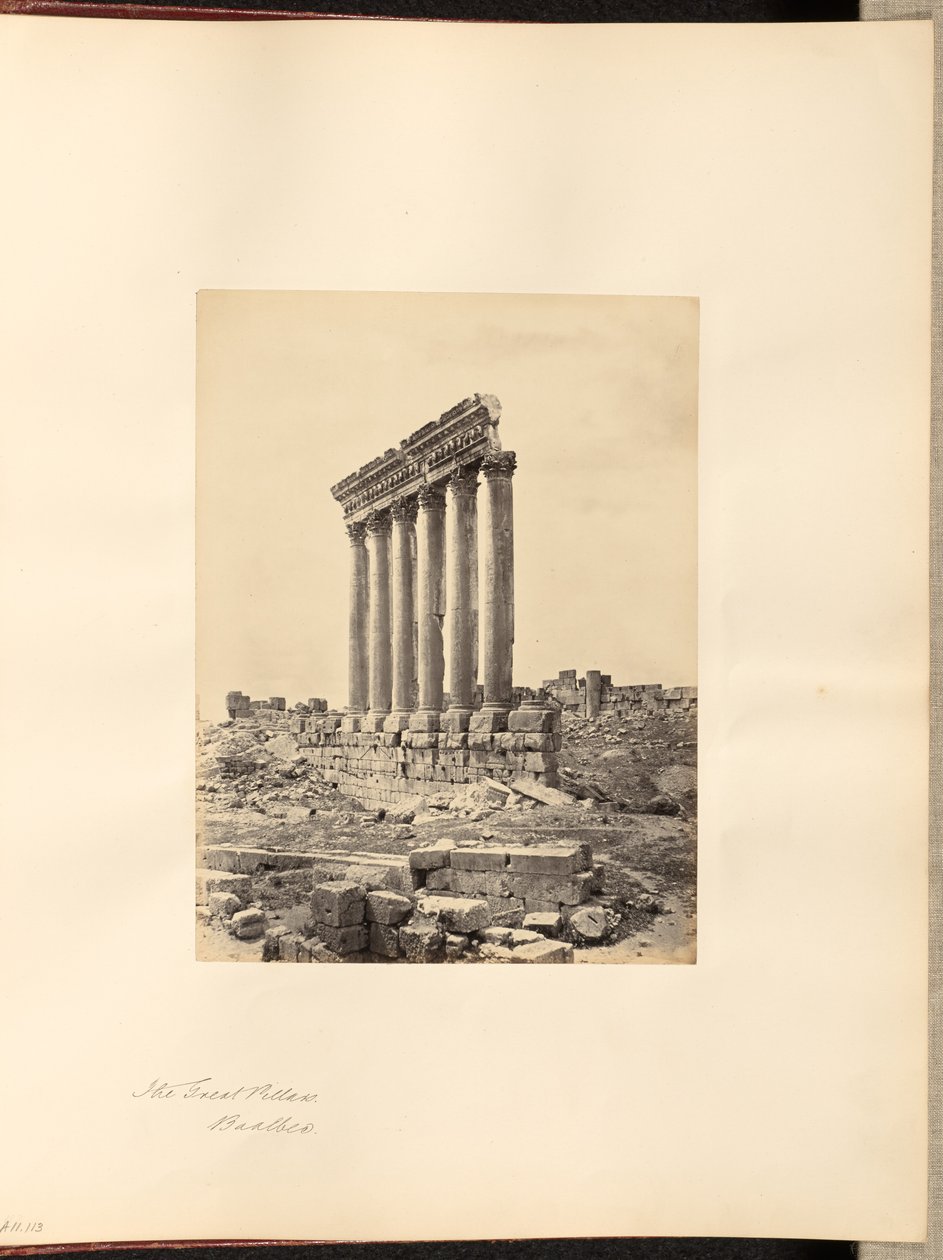 The Great Pillars, Baalbek by Francis Frith