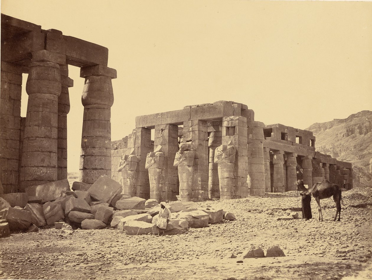 The Ramesseum of El-Kurney, Thebes, Second View by Francis Frith