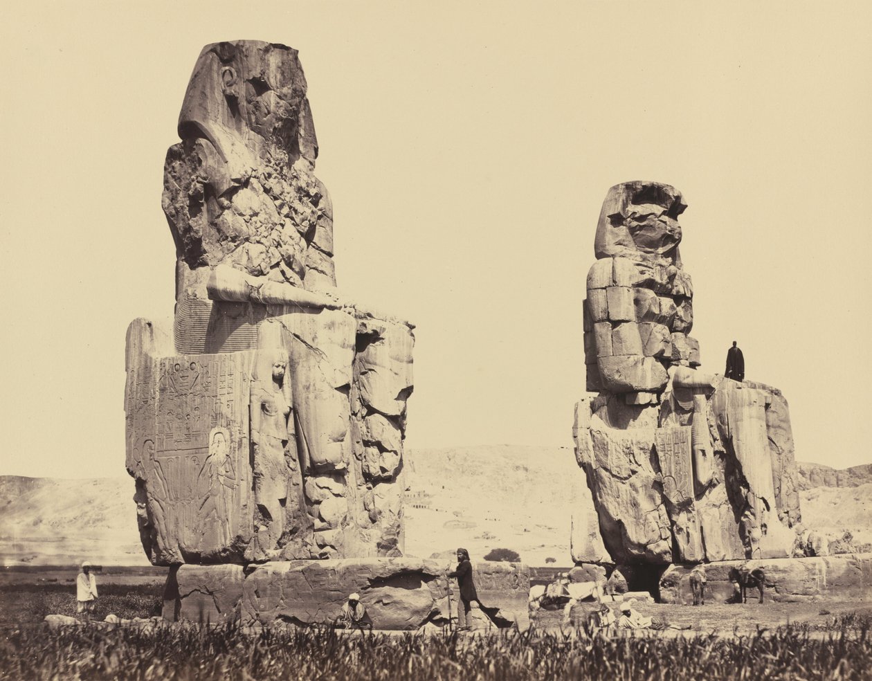 The Statues of the Plain, Thebes by Francis Frith