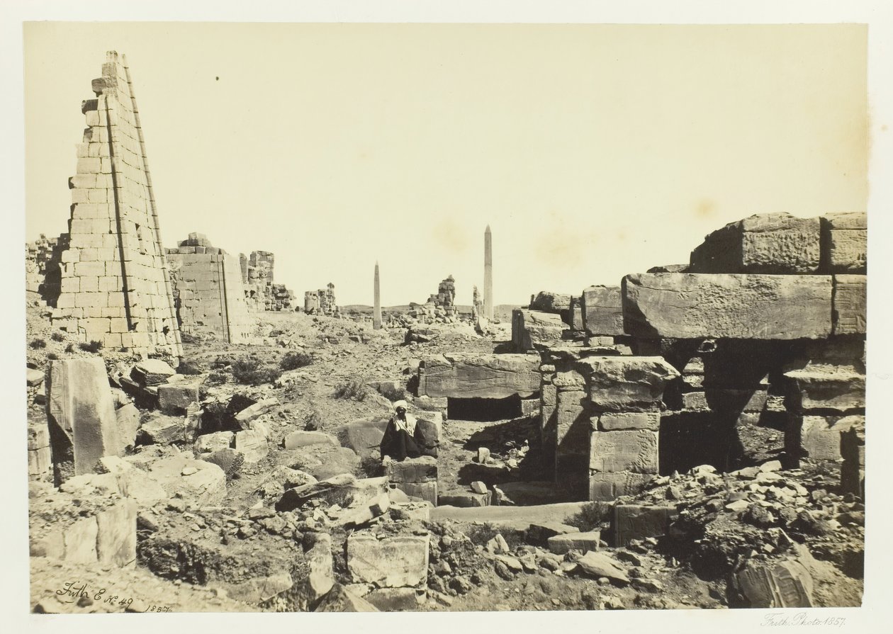 View at Karnac, from the Granite Pylon, 1857 by Francis Frith