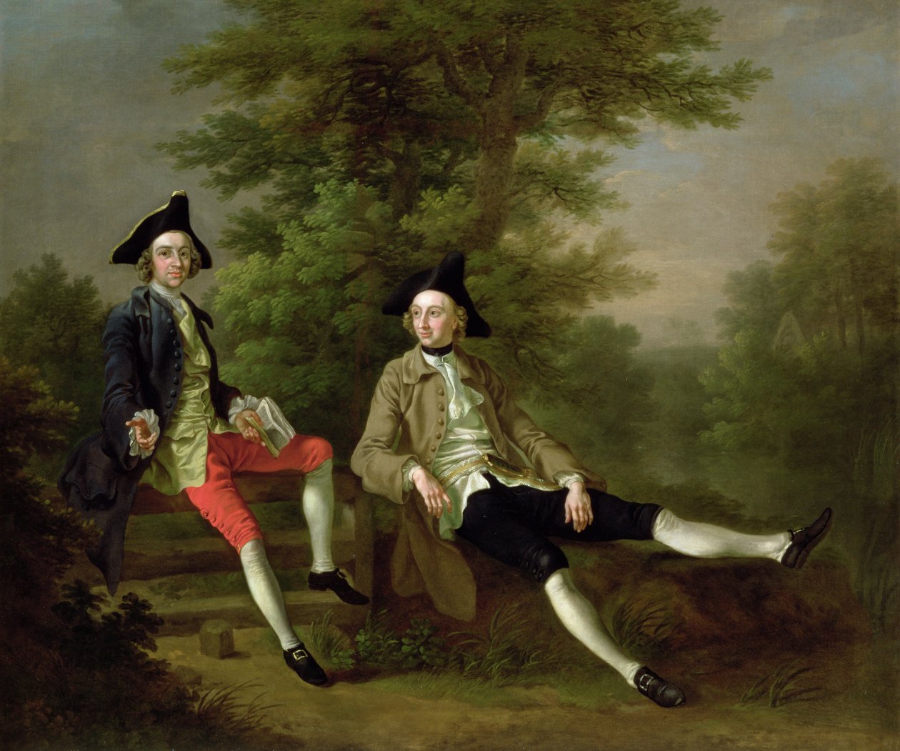 Portrait of David Garrick and William Windham of Felbrigg, c.1745 by Francis Hayman