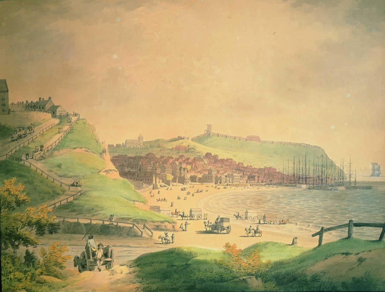 The South Bay Scarborough, 1790 by Francis Nicholson