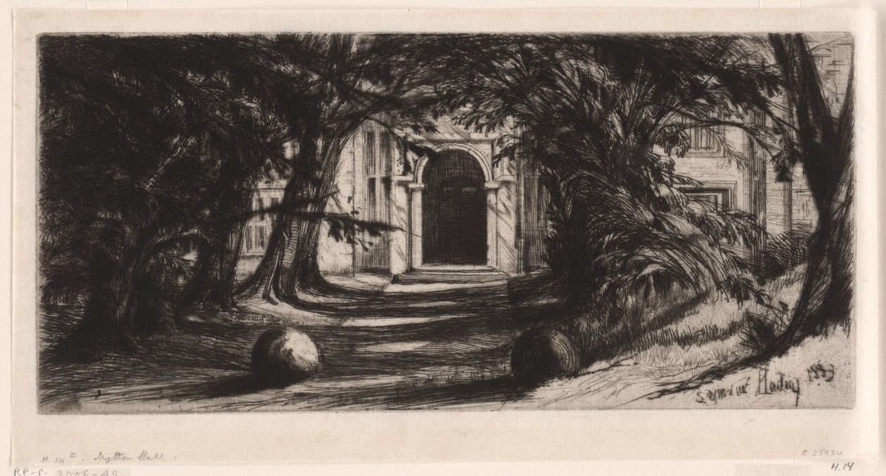 Mytton Hall by Francis Seymour Haden (Sir) (signed by artist)