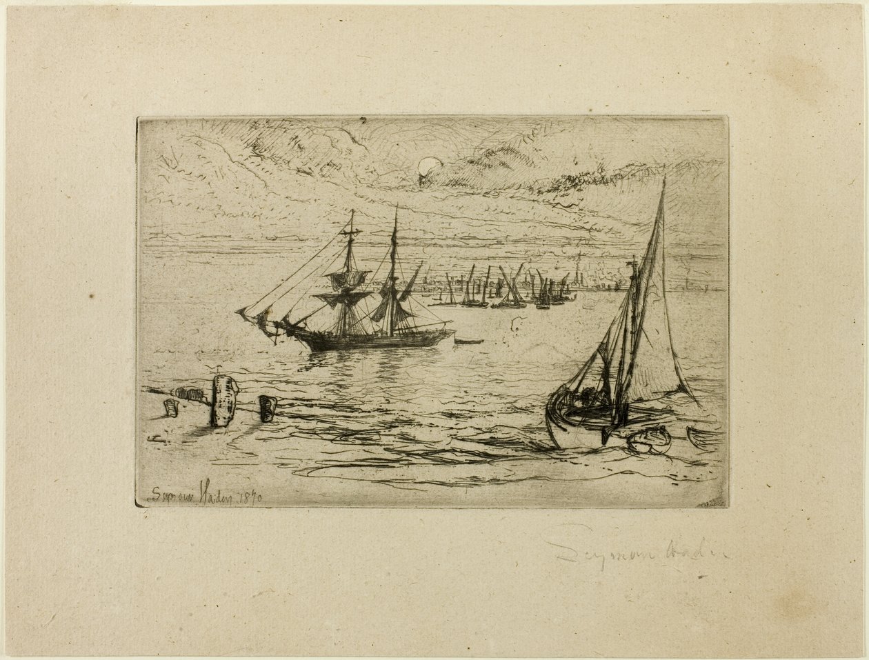 A Brig at Anchor by Francis Seymour Haden