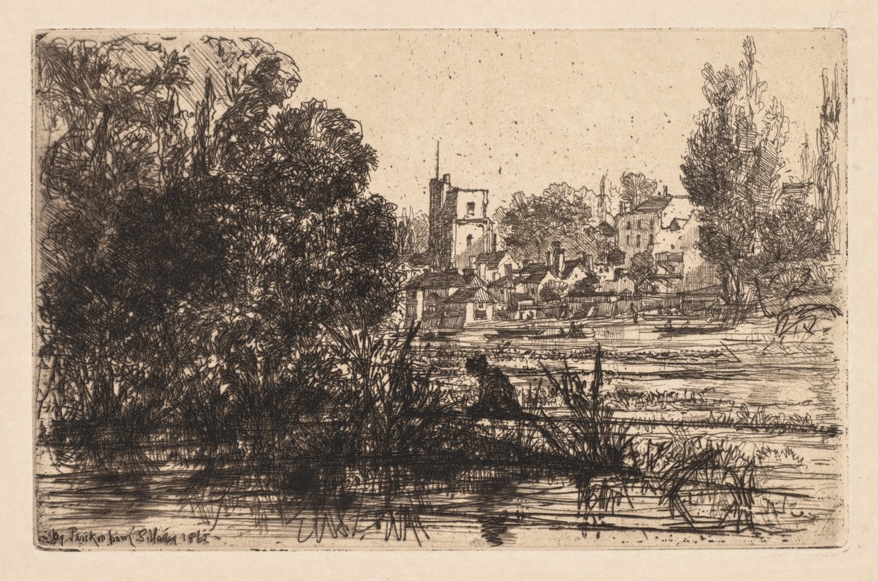 Twickenham Church, 1865 by Francis Seymour Haden